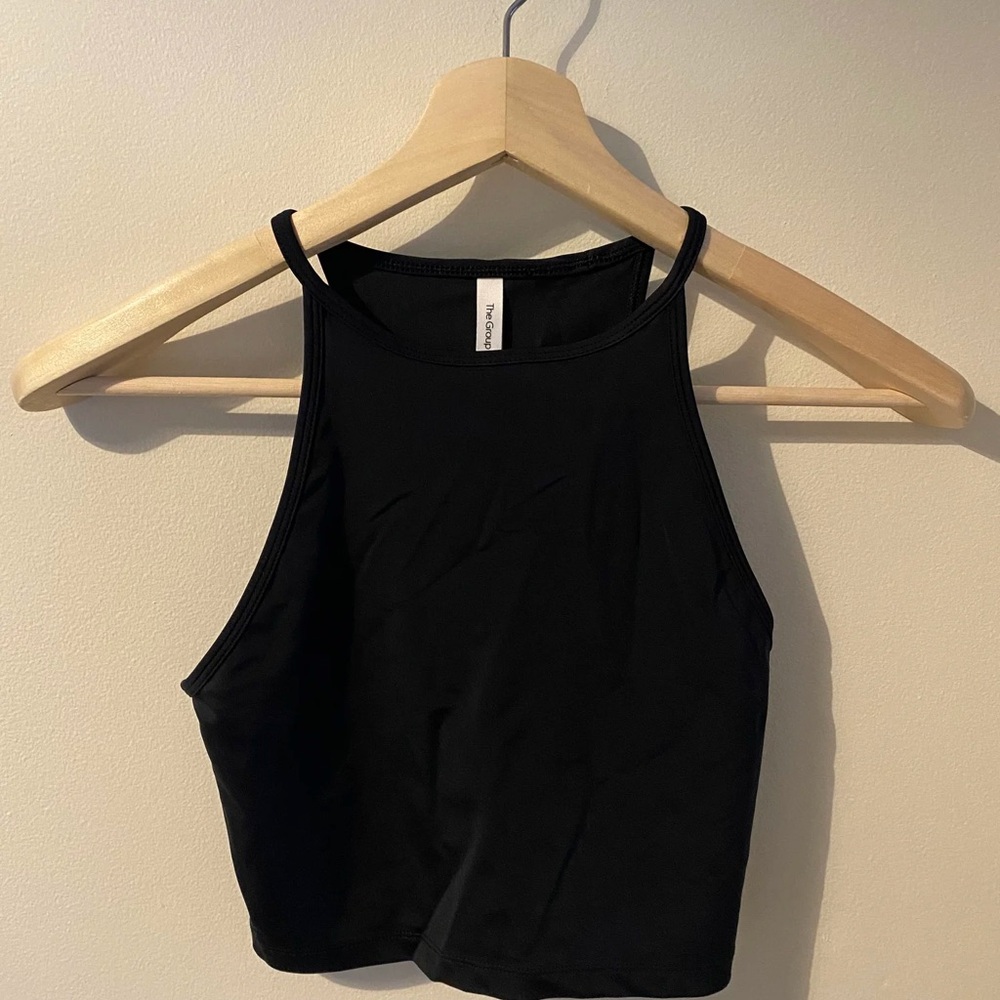 Babaton Black Swim Crop Top